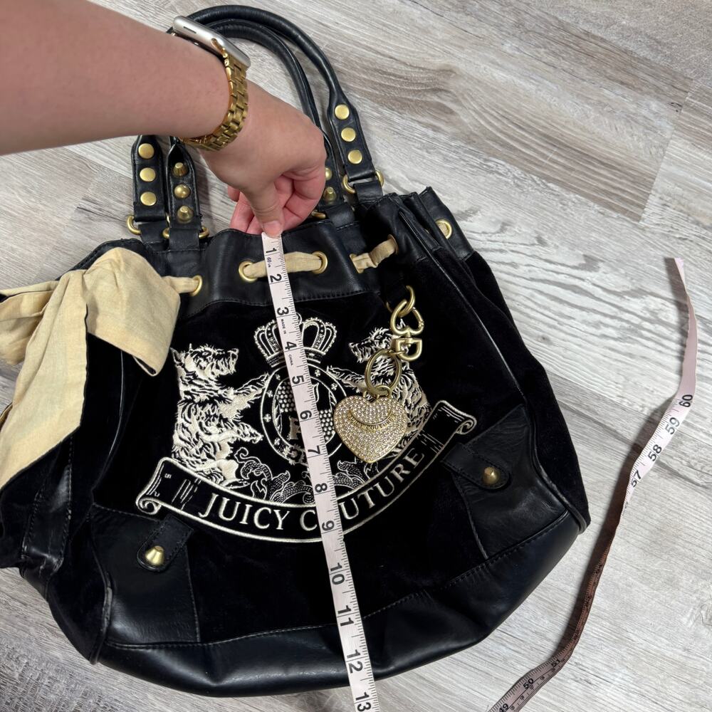 Vintage 2002 Juicy Couture Y2K RARE Velour Daydreamer Tote Bag Scottie Charm - Picture 14 of 16